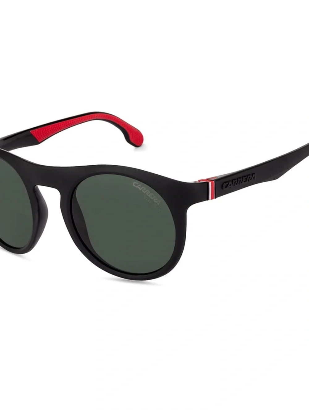 Carrera Black Sunglasses with Red Temple Accent